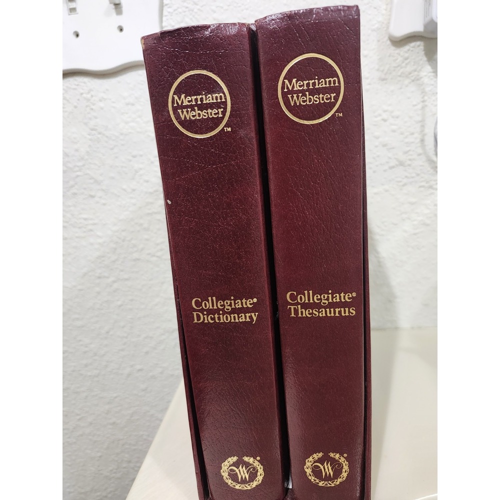 Merriam-Webster Collegiate Dictionary & Thesaurus 10th Ed Hardcover Set Burgundy